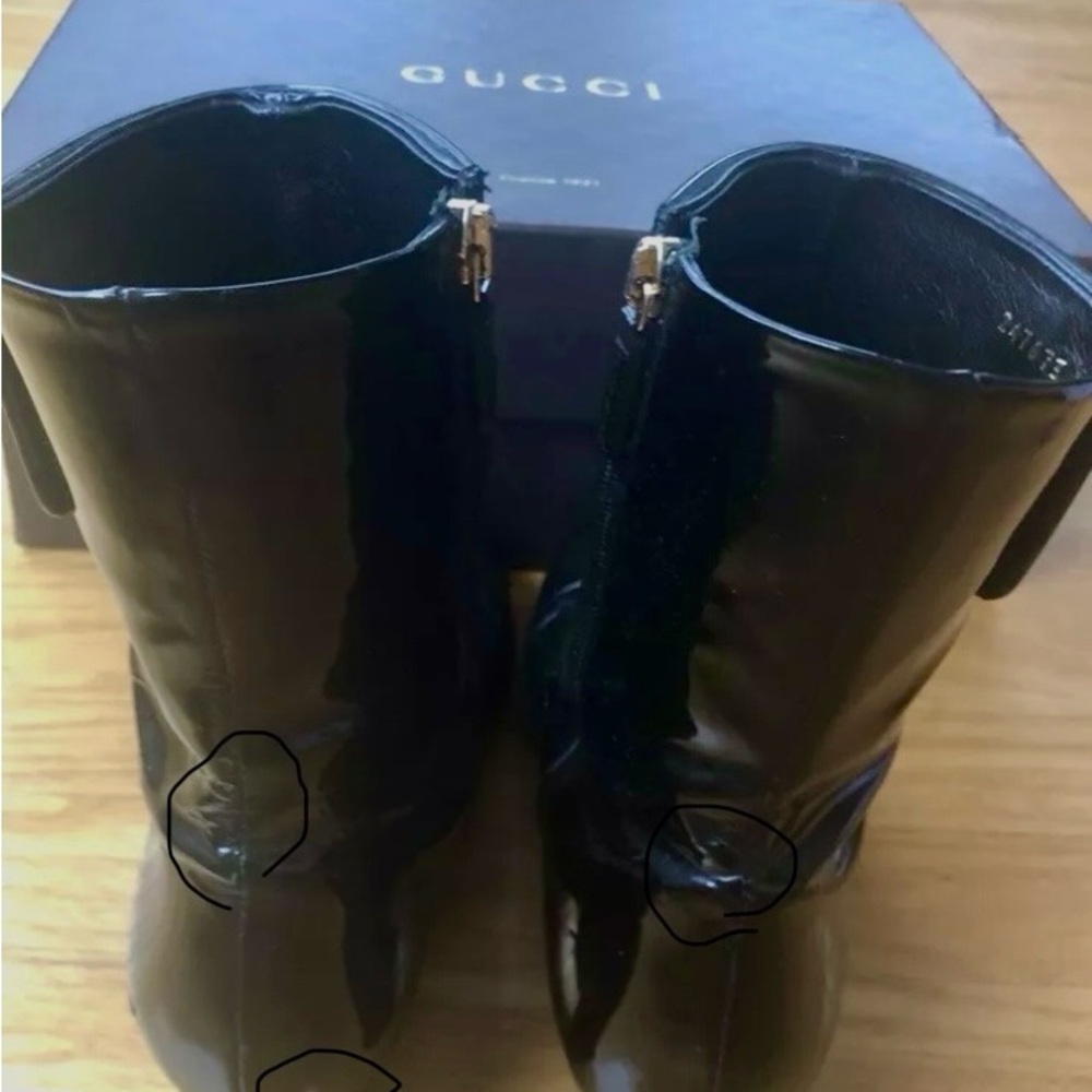 Gucci black pant leather 2 inch booties in the box - Picture 6 of 12